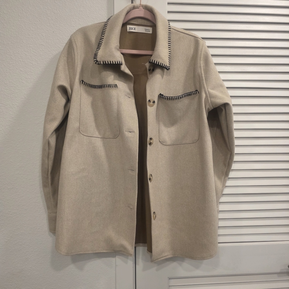 BKE Whipstitch Shacket